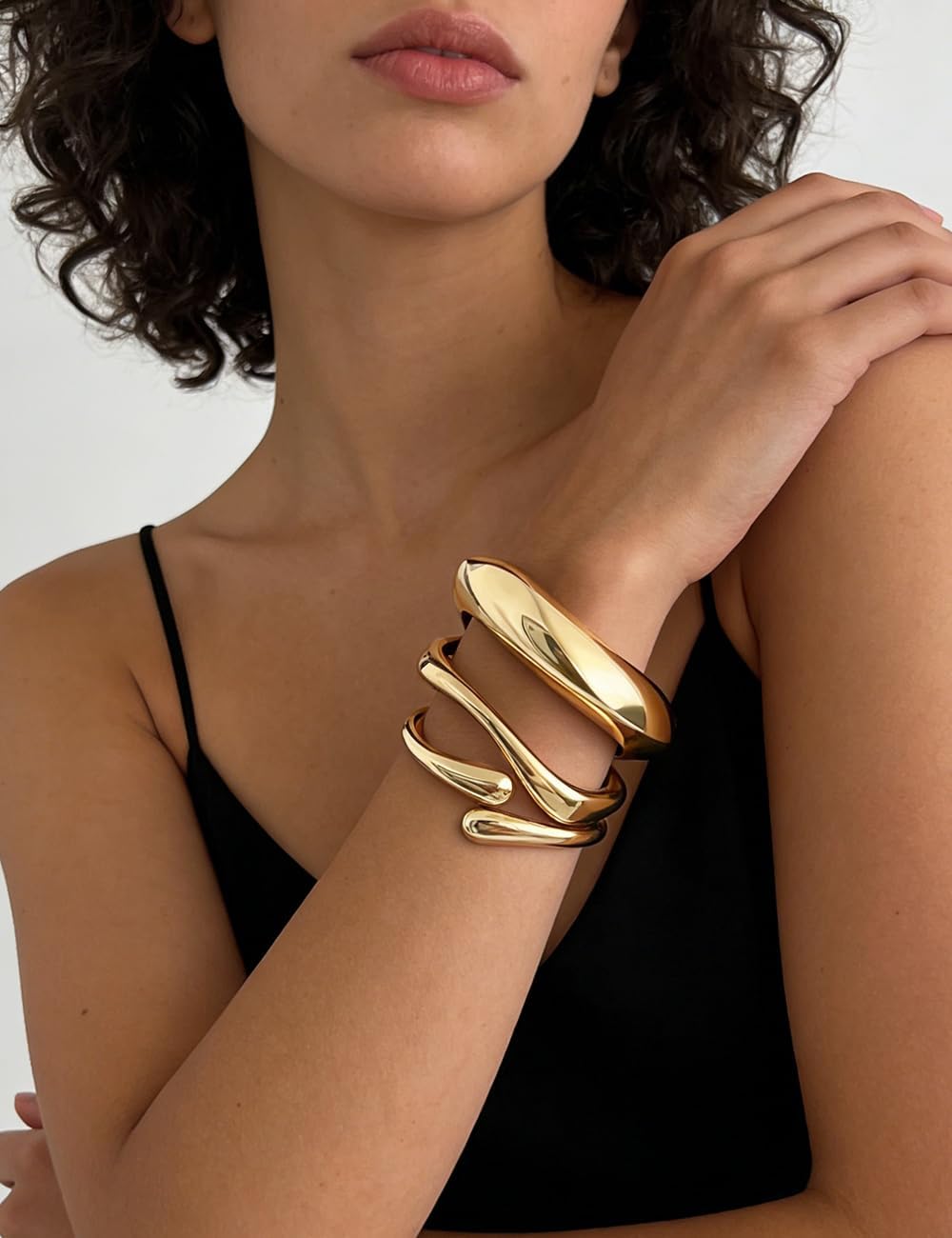 Elegant Gold Bangle Stack