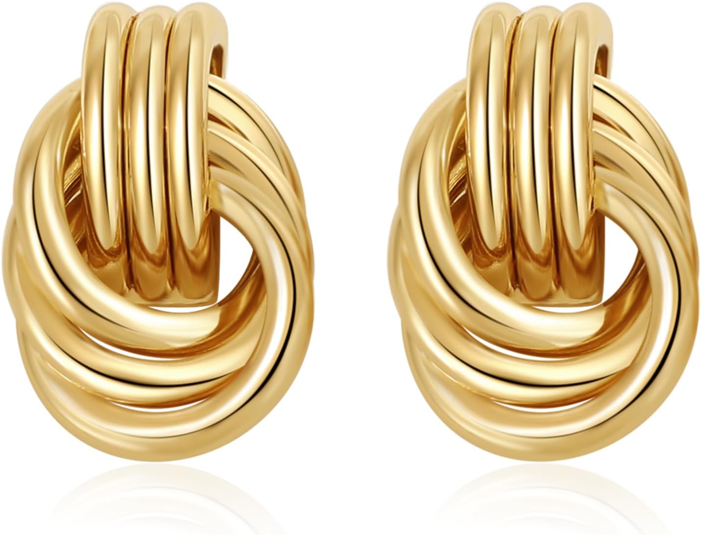 Trendy Knot Gold Earrings