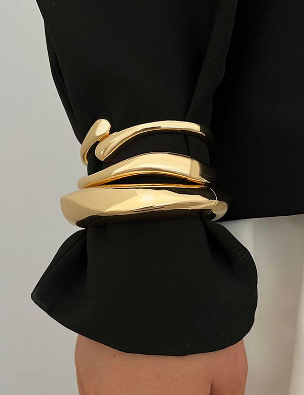 Elegant Gold Bangle Stack