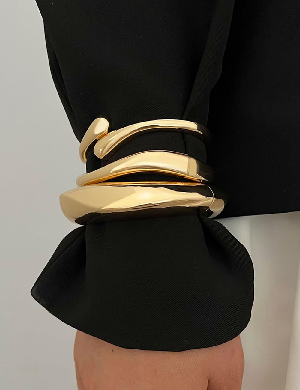 Elegant Gold Bangle Stack