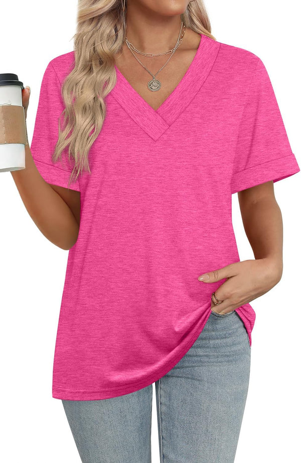 Trendy Summer V-Neck Tees