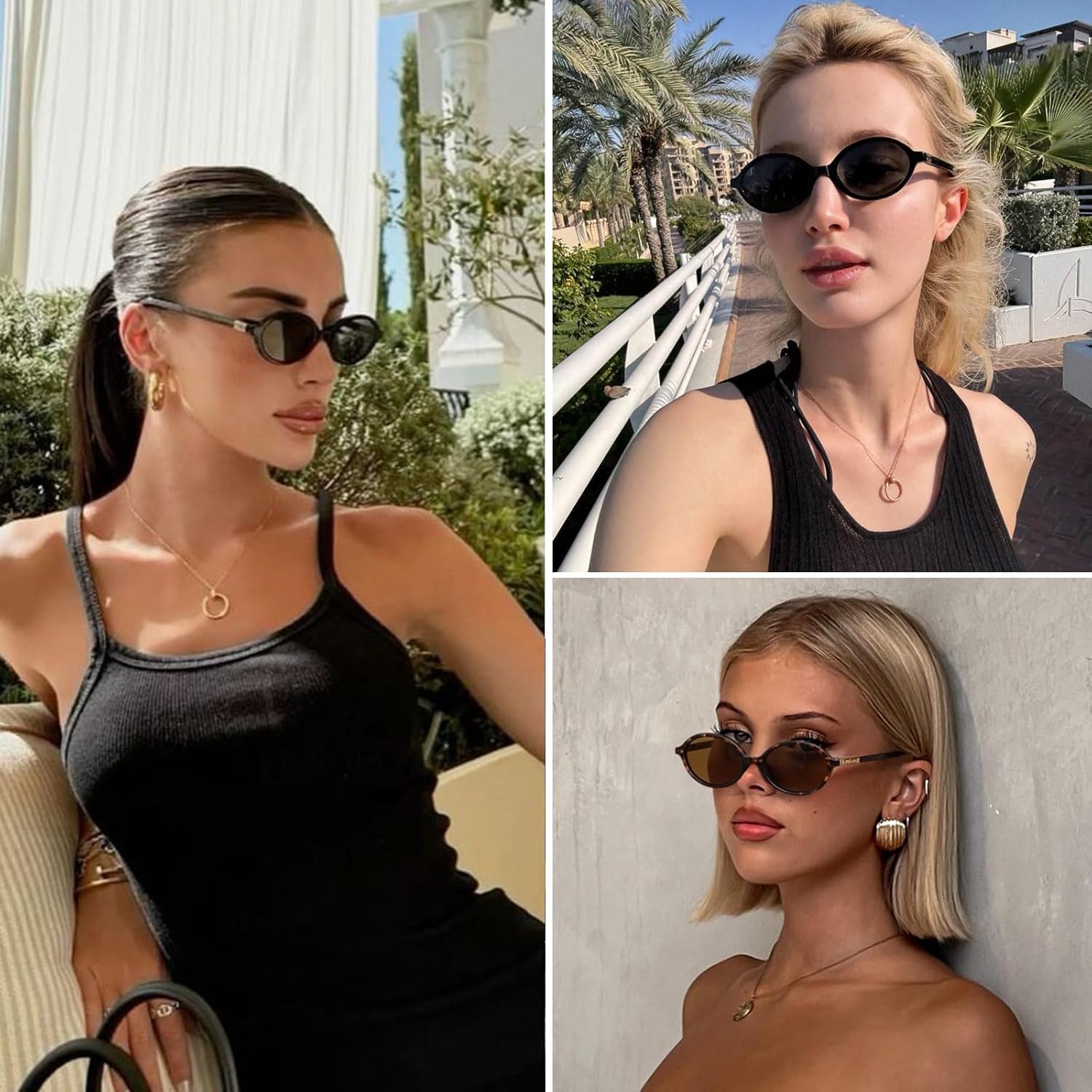 Chic Retro Oval Sunglasses