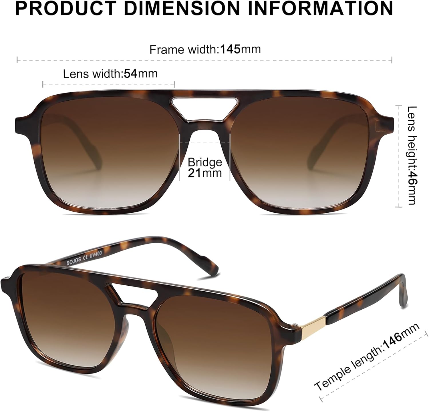 Trendy Retro Aviator Sunglasses