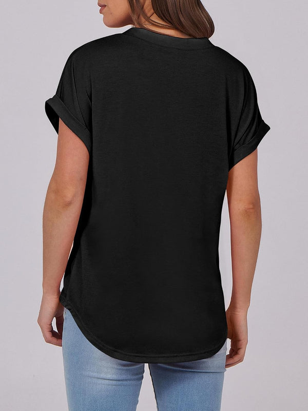 Trendy V-Neck Summer Blouse