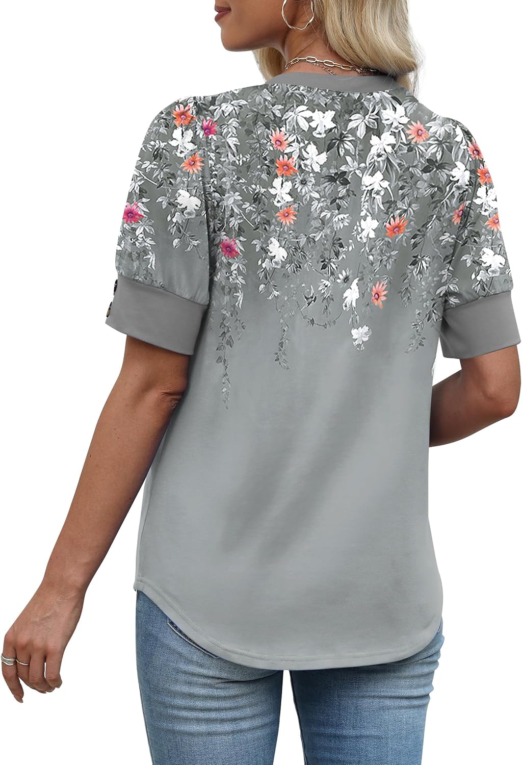 Stylish V-Neck Button Tops