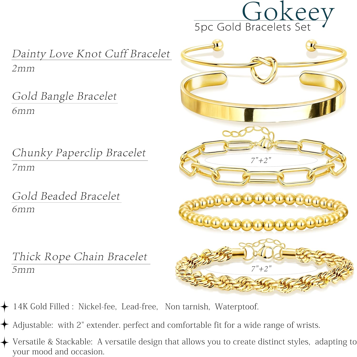 Gokeey Gold Bracelet Collection
